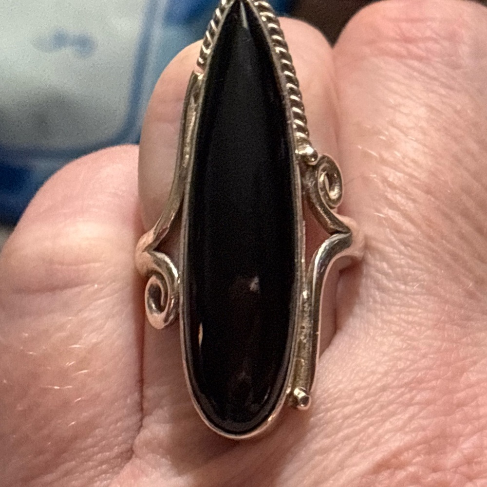 Black obsidian ring